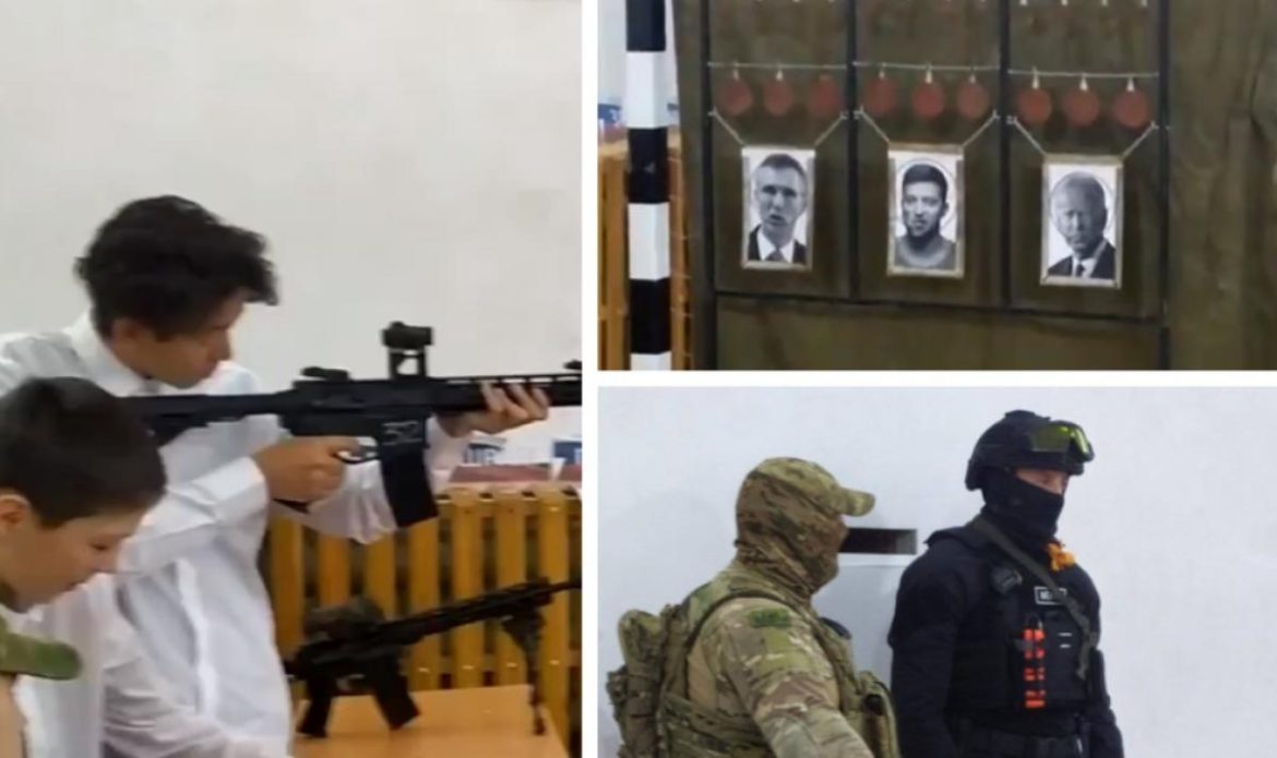 Rptv-VIDEO | Copiii ruși au învățat să tragă cu arma pe poze cu Zelenski, Biden și Stoltenberg pe post de ținte la „Festivalul Războinicul Pașnic”